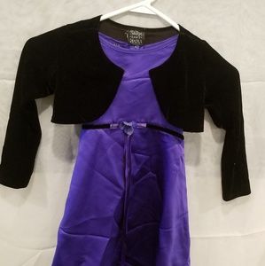 Purple & black little girls dress